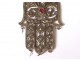 Pendant Khamsa Main Fatma silver vermeil ruby North Africa Maghreb nineteenth