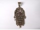 Pendant Khamsa Main Fatma silver vermeil ruby North Africa Maghreb nineteenth