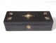 Glove box blackened wood box metal nacre palmettes nineteenth century