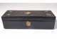 Glove box blackened wood box metal nacre palmettes nineteenth century