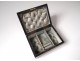 Jewelry box magnifying box thuya brass inlay Napoleon III nineteenth