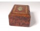 Jewelry box magnifying box thuya brass inlay Napoleon III nineteenth