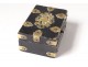 Small box blackened wood box gilded brass monogram nineteenth century