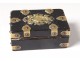 Small box blackened wood box gilded brass monogram nineteenth century