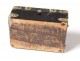 Small box blackened wood box gilded brass monogram nineteenth century