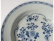 Hollow plate porcelain plate Company India white-blue flowers Kangxi 18th