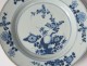 Hollow plate porcelain plate Company India white-blue flowers Kangxi 18th