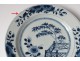 Hollow plate porcelain plate Company India white-blue flowers Kangxi 18th