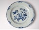 Hollow plate porcelain plate Company India white-blue flowers Kangxi 18th