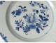 Hollow plate porcelain plate Company India white-blue flowers Kangxi 18th