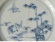 2 plates china china company India white blue bamboo flowers Kangxi 18th