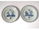 2 plates china china company India white blue bamboo flowers Kangxi 18th