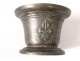 Apothecary mortar pestle bronze bronze flowers lily knocker XVIIth century