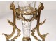 Pair of bronze gilded bronze cones vases engraved marble Napoleon III nineteenth
