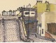 Pastel drawing Karin Van Leyden view Paris Montmartre 1950 20th century