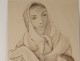 Drawing pencil Karin Van leyden portrait woman mother child Portugal 1931 XXth