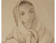 Drawing pencil Karin Van leyden portrait woman mother child Portugal 1931 XXth