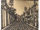Pastel drawing view alley Tarascon South of France 1949 twentieth century