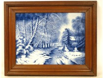 Table tiled snowy landscape Louis Apol 19th