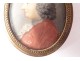 Small painted miniature oval Louis XV portrait gentleman noble eighteenth