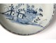 Hollow plate porcelain plate Company India white-blue garden Kangxi 18th