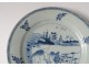 Hollow plate porcelain plate Company India white-blue garden Kangxi 18th