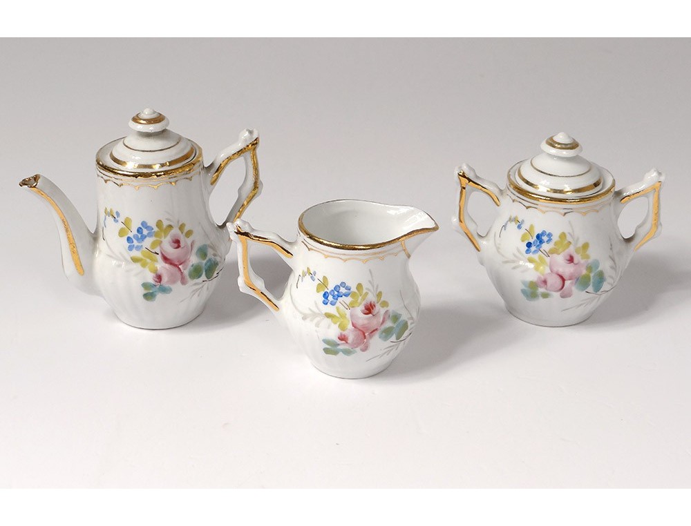 Ancien Service à Café en Porcelaine Art Déco ( 6 Tasses , Sucrier