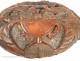 Corozo snuffbox decorated carved birds and dogs, nineteenth