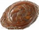 Corozo snuffbox decorated carved birds and dogs, nineteenth
