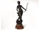 Bronze sculpture Mathurin Moreau Diane huntress woman bow arrow nineteenth