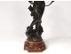 Bronze sculpture Mathurin Moreau Diane huntress woman bow arrow nineteenth
