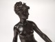 Bronze sculpture Mathurin Moreau Diane huntress woman bow arrow nineteenth