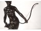 Bronze sculpture Mathurin Moreau Diane huntress woman bow arrow nineteenth