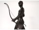 Bronze sculpture Mathurin Moreau Diane huntress woman bow arrow nineteenth