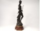 Bronze sculpture Mathurin Moreau Diane huntress woman bow arrow nineteenth
