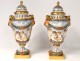Pair pots cutlery porcelain Capodimonte fauns cherubs Bacchus nineteenth