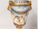 Pair pots cutlery porcelain Capodimonte fauns cherubs Bacchus nineteenth