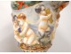 Pair pots cutlery porcelain Capodimonte fauns cherubs Bacchus nineteenth