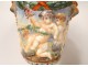 Pair pots cutlery porcelain Capodimonte fauns cherubs Bacchus nineteenth