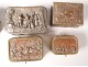 Lot 11 Round Boxes Miniature Boxes Metal Characters Women Nineteenth