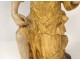 Statue carved gilded wood Saint kneeling torch angel Britain XVIIth