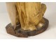 Statue carved gilded wood Saint kneeling torch angel Britain XVIIth