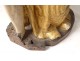 Statue carved gilded wood Saint kneeling torch angel Britain XVIIth