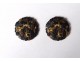 Pair Japanese Shakudo Buttons Theater Characters Japanese Buttons Meiji