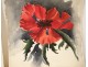 3 watercolor drawings bouquets flowers iris vase twentieth century