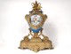 Pendulum clock bronze gilded porcelain Sèvres rams Napoleon III nineteenth