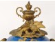 Pendulum clock bronze gilded porcelain Sèvres rams Napoleon III nineteenth