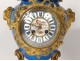 Pendulum clock bronze gilded porcelain Sèvres rams Napoleon III nineteenth