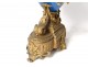 Pendulum clock bronze gilded porcelain Sèvres rams Napoleon III nineteenth