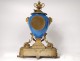 Pendulum clock bronze gilded porcelain Sèvres rams Napoleon III nineteenth